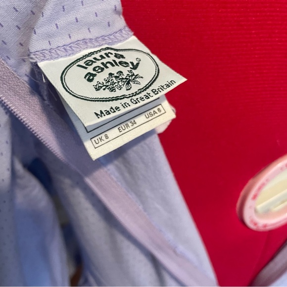 VTG Laura Ashley 70s/80s Lavender Dotted Long Sleeve Prairie Midi Dress - Picture 10 of 10